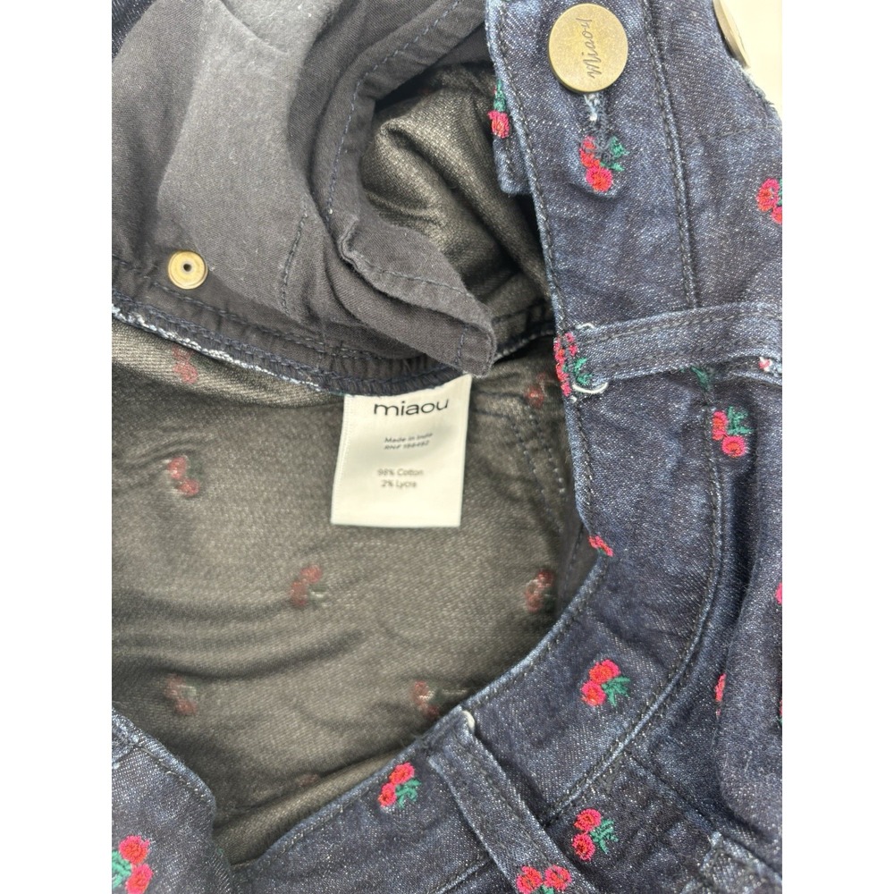 Miaou Jeans Women's Sz 28 Floral Rose Embroidered Straight Leg Coquette Chic - Picture 9 of 14